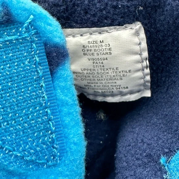 Boy’s Old Navy Star Toddler Medium 9 - 10 Slip On Slippers Velcro Easy on Off - Picture 5 of 6